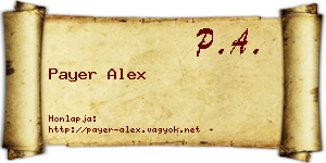 Payer Alex névjegykártya