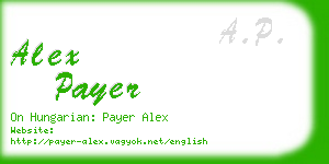 alex payer business card